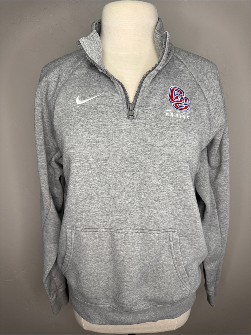 Nike Gray CC Bruins Quarter-Zip Pullover Small